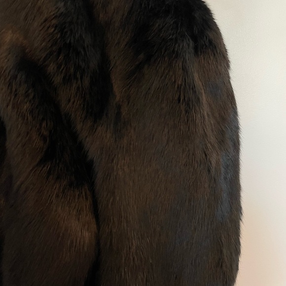 Sandro Size T2 Black Rabbit Hood Fur Coat - Picture 16 of 16